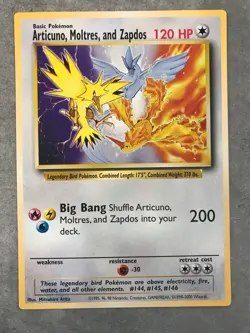 Pokemon TCG 1999 WOTC Articuno, Moltres, & Zapdos JUMBO NM-LP+ WOW! - Image 1