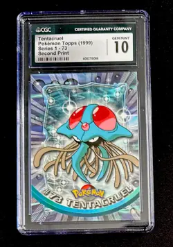 CGC 10 Tentacruel 2000 Topps Pokemon TCG #73 Black Logo Second 2nd Print - Image 1