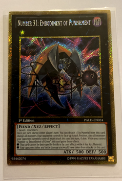 Yu-Gi-Oh! - Number 31: Embodiment of Punishment - PGLD-EN024 - Gold Secret Rare - Image 1