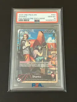 2025 ONE PIECE PROMOS PSA MAGAZINE EXCLUSIVE #001 SHANKS PSA 10 - Image 3