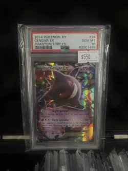 2014 POKEMON XY PHANTOM FORCES #34 GENGAR EX PSA 10 - Image 1