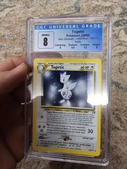2000 Togetic 16/111 Holo Rare Pokemon Card Neo Genesis Vintage WOTC CGC 8 Nice J - Image 1
