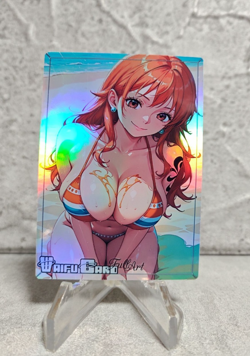 Nami Trading Card Waifu Goddess Story Anime Girl holo Karte Manga Full Art - Image 1