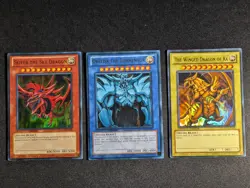Yugioh - Egyptian God Cards Slifer, Obelisk & Ra YGLD Limited Ultra Rare NM - Image 1