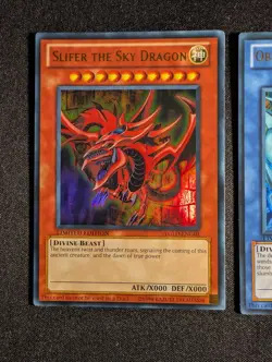 Yugioh - Egyptian God Cards Slifer, Obelisk & Ra YGLD Limited Ultra Rare NM - Image 2