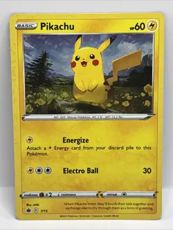 Pikachu 2022 English 7/15 Reverse Holo Pokemon Card - Image 1