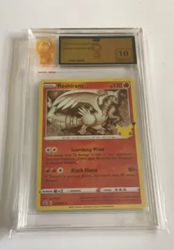 Reshiram Holo Card Pokemon OG PSA 10 Gem Mint TCG Celebrations 25th 2021 NEW UK - Image 1