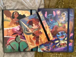 Disney LORCANA Stitch, Heroes, and Mickey Binder Lot with Foil & NonFoil cards - Image 1