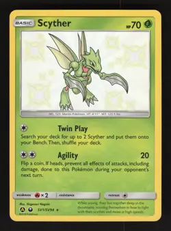 Scyther SV1/SV94 Pokemon Hidden Fates Holo Card - Image 1