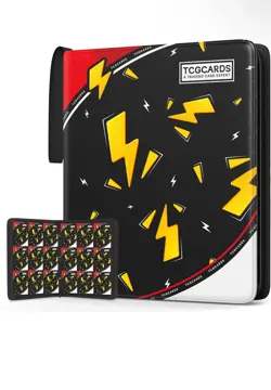 TCGCARDS Trading Card Binder Lightning Design Waterproof PU Cover Zipper Strap - Image 3