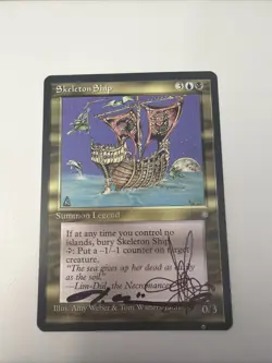 MTG Skeleton Ship (ICE AGE) #301 Dual Signed Tom Wanerstrand & Amy Weber LP - Image 1