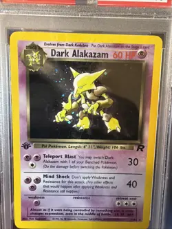 PSA MINT 9 Pokemon TCG Dark Alakazam 1/82 Team Rocket Holo 1st Edition - Image 2