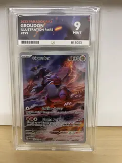 Groudon 199/182 Paradox Rift IR ACE 9 Mint Graded Pokemon TCG - Image 1