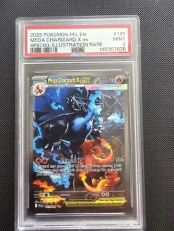 2025 Pokemon PFL En Mega Charizard x Ex Special Illustration Rare PSA 9 Mint - Image 1