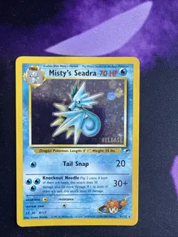 Pokemon TCG Misty's Seadra PRERELEASE HOLO Promo Pokemon Promos 9/132 Holo Promo - Image 1