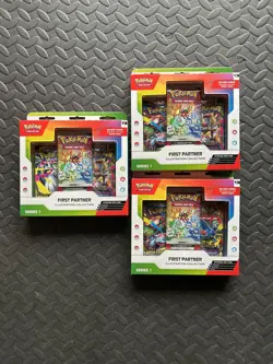 🟢 Pokemon TCG: First Partner Illustration Collection Series 1 (x3) Sealed - Image 1