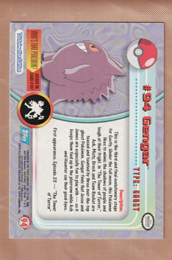 Gengar #94 Topps Pokemon Series 2 Tv Animation Edition - Image 2