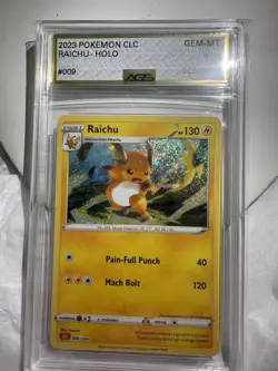 AGS 10 Gem Mint Raichu Holo 009/032 Pokemon 2023 Japanese Classic Collection - Image 2