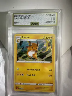 AGS 10 Gem Mint Raichu Holo 009/032 Pokemon 2023 Japanese Classic Collection - Image 3