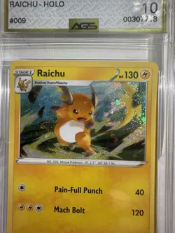 AGS 10 Gem Mint Raichu Holo 009/032 Pokemon 2023 Japanese Classic Collection - Image 4