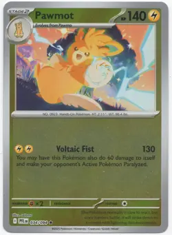 Pawmot reverse holo rare #034/094 Pokemon Phantasmal Flames lightly played - Image 1
