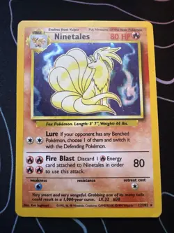 Pokemon TCG Ninetales Holo Rare Unlimited 12/102 Base Set - Image 1