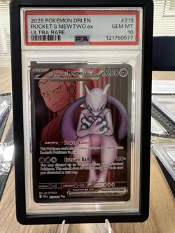 Pokemon TCG Team Rockets Mewtwo EX 213/182 Ultra Rare Destined Rivals PSA 10 - Image 1