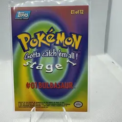 Pokemon Topps #01 Bulbasaur 1 Of 12 Die-Cut Card - Image 2