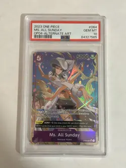 2023 ONE PIECE OP04 #064 MS. ALL SUNDAY KINGDOMS OF INTRIGUE ALT ART PSA 10 - Image 1