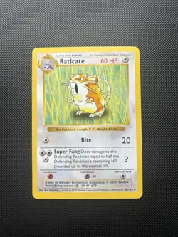 Pokemon Card Shadowless Base Set Raticate 40/102 WOTC - Image 1