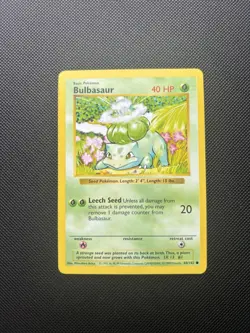 Pokemon Card Shadowless Base Set Bulbasaur 44/102 WOTC - Image 1