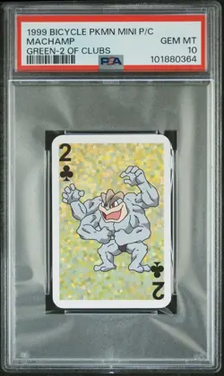 1999 BICYCLE POKEMON MINI PLAYING CARDS GREEN DECK MACHAMP PSA 10 #2 - Image 1