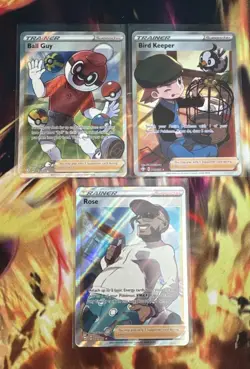 Rose, Ball Guy, & Bird Keeper (Lot of 3) Shining Fates Pokemon Cards NM 🔥🔥 - Image 1