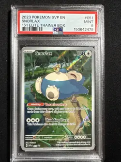 2023 POKEMON SVP EN-SV BLACK STAR PROMO 151 ELITE TRAINER BOX #051 SNORLAX PSA 9 - Image 1