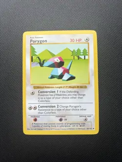 Pokemon Card Shadowless Base Set Porygon 39/102 WOTC - Image 1