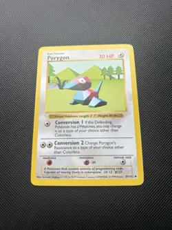 Pokemon Card Shadowless Base Set Porygon 39/102 WOTC - Image 3