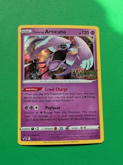 Pokemon TCG Galarian Articuno SWSH123 Black Star Promo Evolving Skies Stamp - Image 1