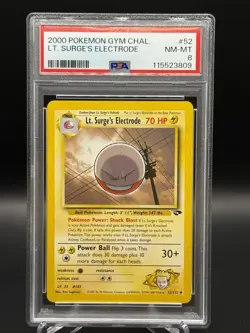 2000 Pokemon Gym Challenge Lt. Surge's Electrode 52/132 PSA 8 - Image 1