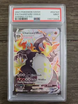 Fa/Charizard Vmax #SV107 - 2021 Pokemon Sword & Shield Shining Fates - PSA 9 - Image 3