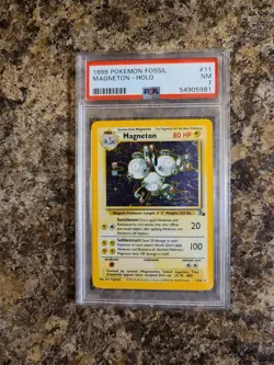 Magneton 11/62 Fossil Set Holo Pokemon Card PSA 7 - Image 1