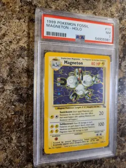Magneton 11/62 Fossil Set Holo Pokemon Card PSA 7 - Image 2
