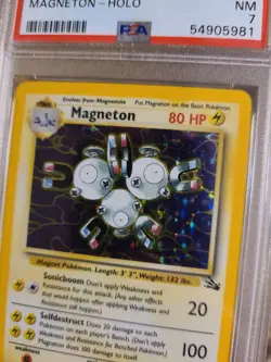 Magneton 11/62 Fossil Set Holo Pokemon Card PSA 7 - Image 3