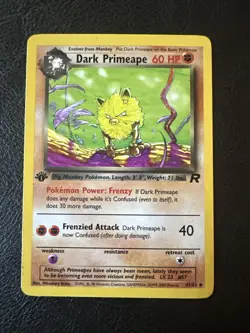 Dark Primeape Team Rocket Pokemon 43/82 1st Edition - Image 1