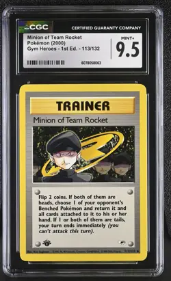 2000 Pokemon Gym Heroes 1st Edition Minion of Team Rocket 113/132 CGC 9.5! - Image 1
