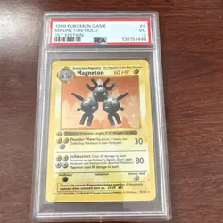 1999 Pokemon 1st Edition Magneton Shadowless Holo #9/102 PSA 3 - Image 1