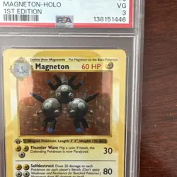 1999 Pokemon 1st Edition Magneton Shadowless Holo #9/102 PSA 3 - Image 2
