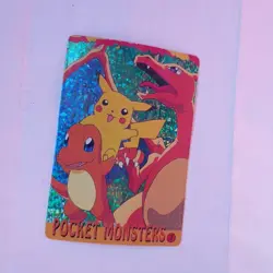 Pikachu Pocket Monsters Vending Prism Holo Vintage Sticker #3 CHARIZARD rare - Image 2