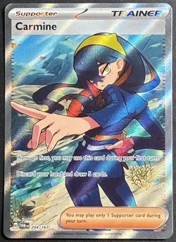 2024 Pokemon TCG Twilight Masquerade Carmine Full Art Holo 204/167 - Image 1
