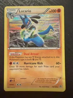Pokemon TCG Lucario Reverse Holo Rare Card 78/135 Plasma Storm - Image 1
