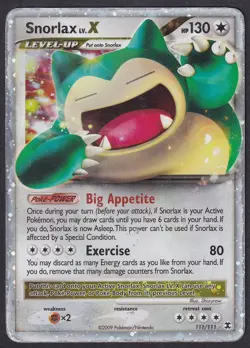 Pokemon Snorlax LV.X 111/111 Holo Rising Rivals - Image 1
